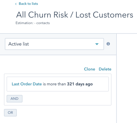 Abandoned Winback 2 List Raw Churn Lost