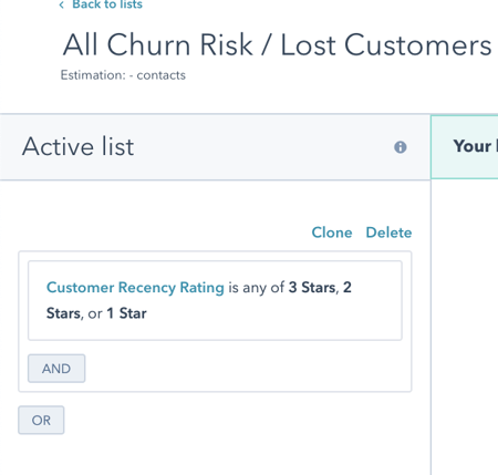 Abandoned Winback 4 List Recency Churn Lost