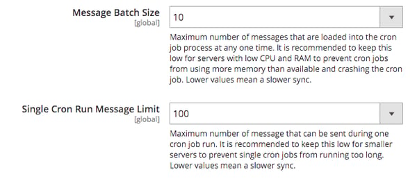 Screenshot of settings inside of Unific Connector Magento extension