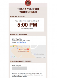 order confirmation emails