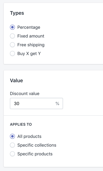 Percentage Discounts in Shopify
