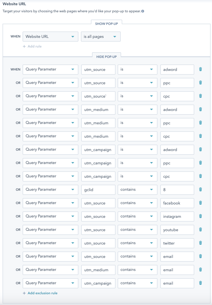 Website URL Settings