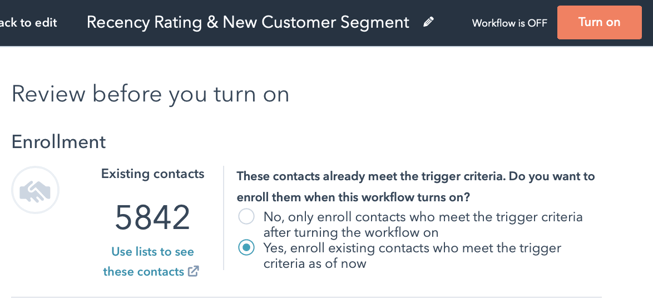 Workflow Actions Part 7 Turn on