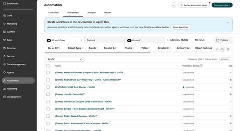 Screenshot of Ecommerce Automations for HubSpot made by Unific